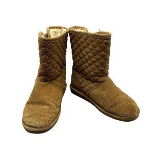 bearpaws boots winter rain brown suede upper adjustable strap size 8 READ